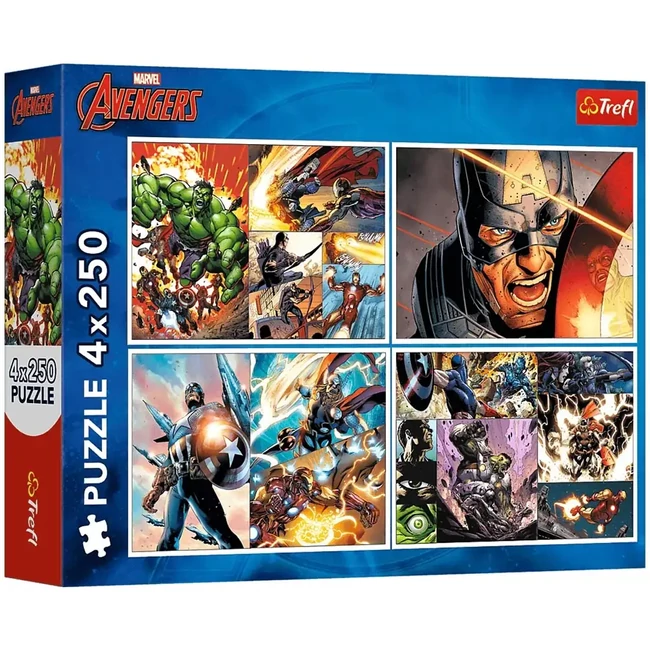 Marvel: Bosszúállók 4×250 db-os puzzle – Trefl