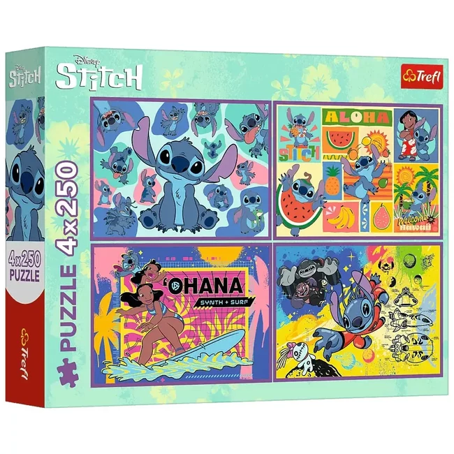 Disney: Csodálatos Stitch 4×250 db-os puzzle – Trefl