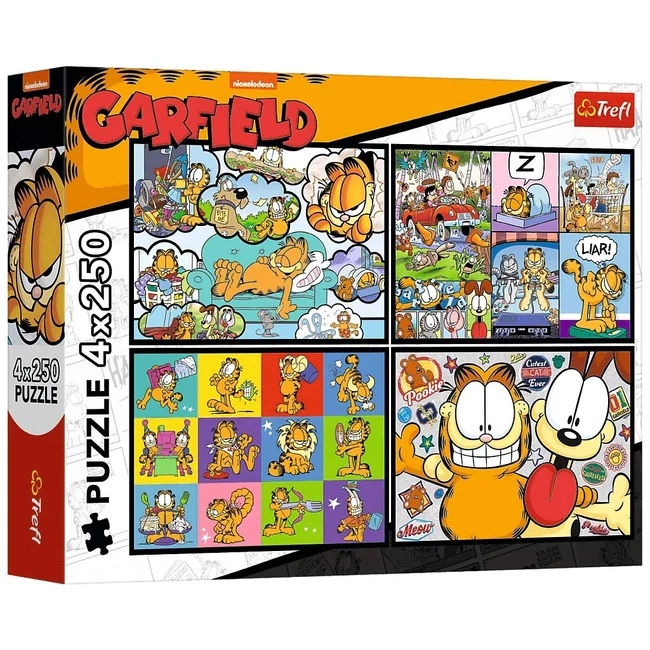 Garfield kalandjai 4×250 db-os puzzle – Trefl
