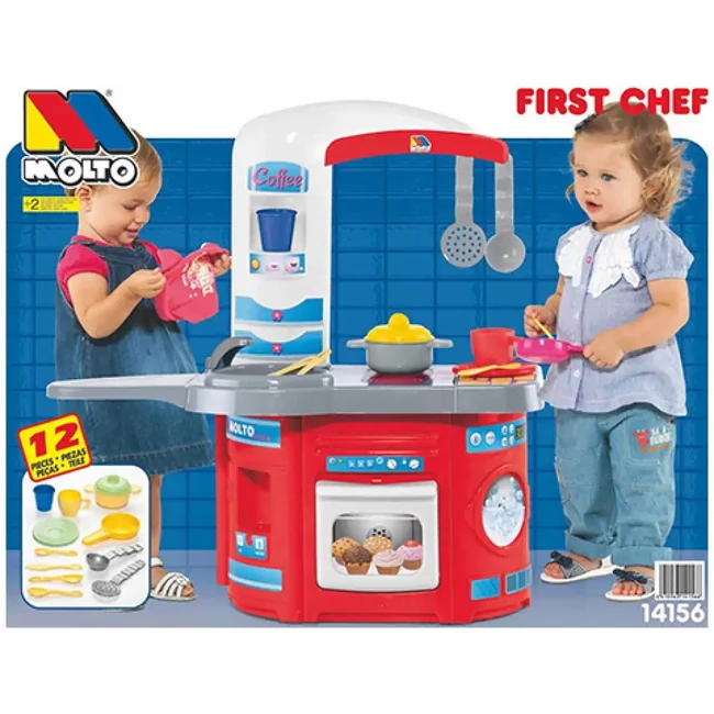 Molto: Első játékkonyhám piros 12 db-os szett 65×27×68 cm