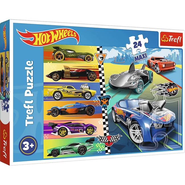 Gyors Hot Wheels autók 24 db-os Maxi puzzle – Trefl