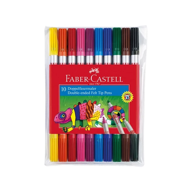 Kétvégű színes kimosható filctoll 10 db-os szett – Faber-Castell