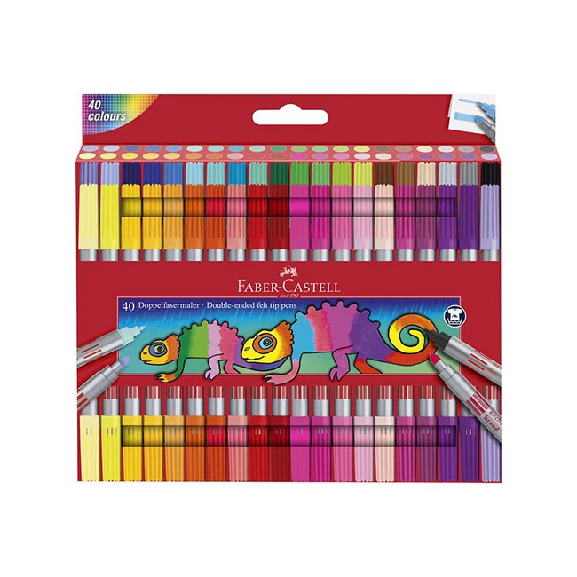 Faber-Castell: 40 db-os kétvégű filctoll készlet ragyogó színekkel