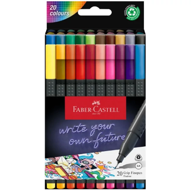 Faber-Castell: Grip színes 20 db-os tűfilc készlet 0,4 mm