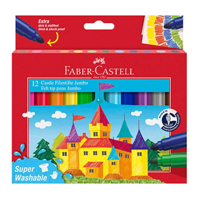 Faber-Castell: Kimosható 12 db-os Jumbo filctoll szett