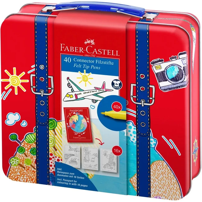 Faber Castell: Connector filctoll készlet 40 db-os kis bőröndben