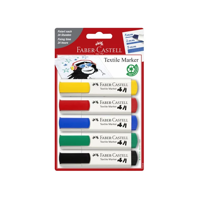 Faber-Castell: Standard színű textilfilc szett 5 db-os