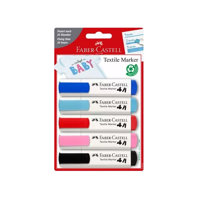 Faber-Castell: Pasztell színű textilfilc szett 5 db-os