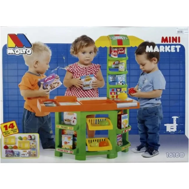 Molto: Mini Market 14 db-os játékszett 58×28×77 cm