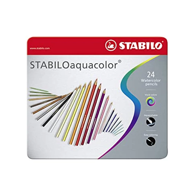 Stabilo: Aquacolor 24 db-os színesceruza szett fém dobozban