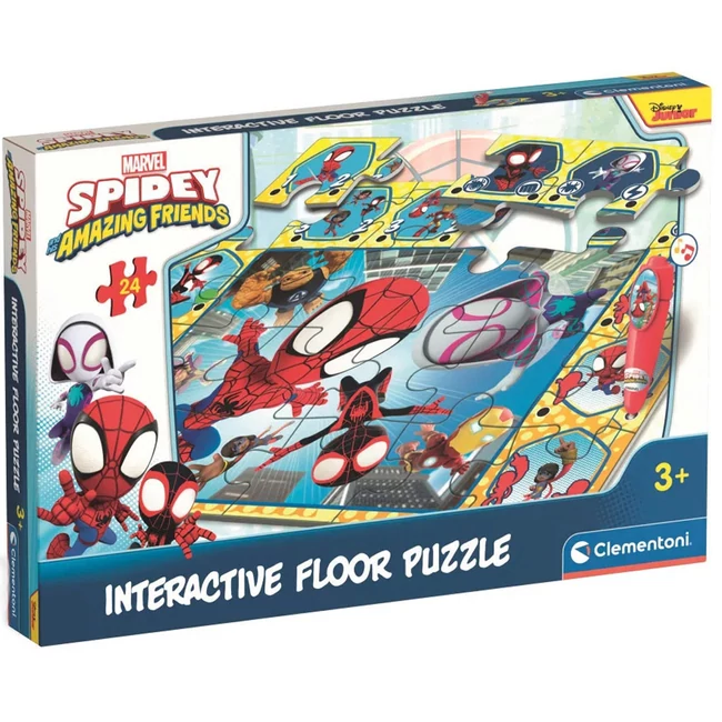 Póki és csodálatos barátai interaktív 24 db-os padló puzzle – Clementoni