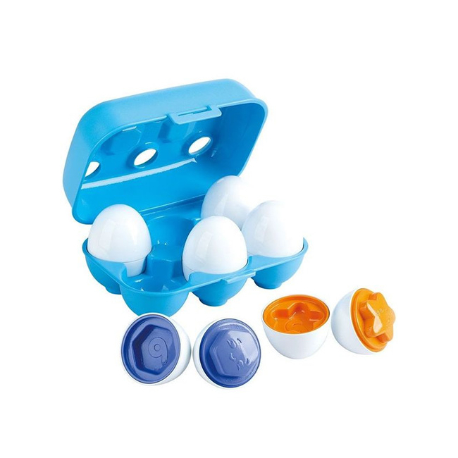 Playgo: Szivárvány formaválogató tojások tojástartóban