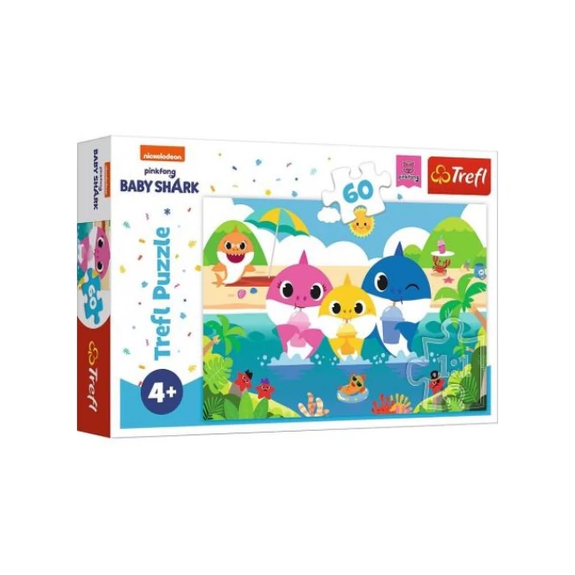 Baby Shark: Vakáción a család- Együtt a csapat 60 db-os puzzle – Trefl