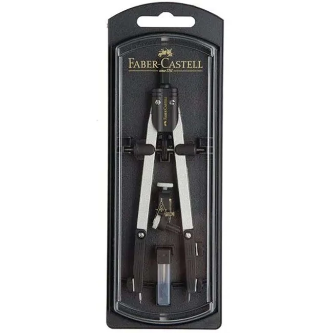 Faber-Castell: Gyorsállítású Körző Készlet – 3 részes, ezüst színben univerzális adapterrel