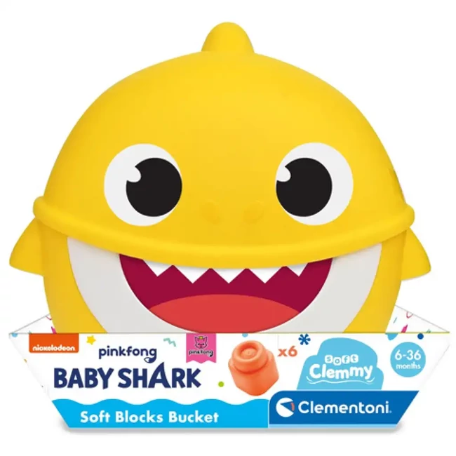 Baby Shark építőkocka tárolóban – Clementoni