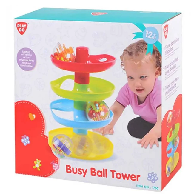 Playgo: Bébi golyópálya torony három golyóval