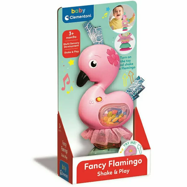 Interaktív flamingó csörgő fénnyel és hanggal – Clementoni