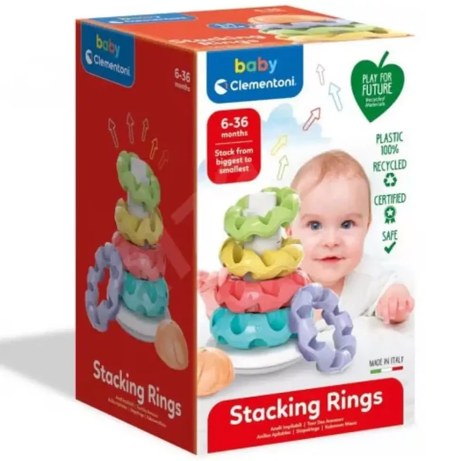 Gyűrűpiramis 100%-ban újrahasznosított műanyagból – Clementoni baby