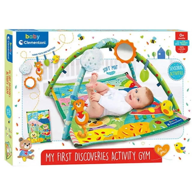 Fedezd fel! Állatos játszószőnyeg kiegészítőkkel 61×82 cm – Clementoni baby