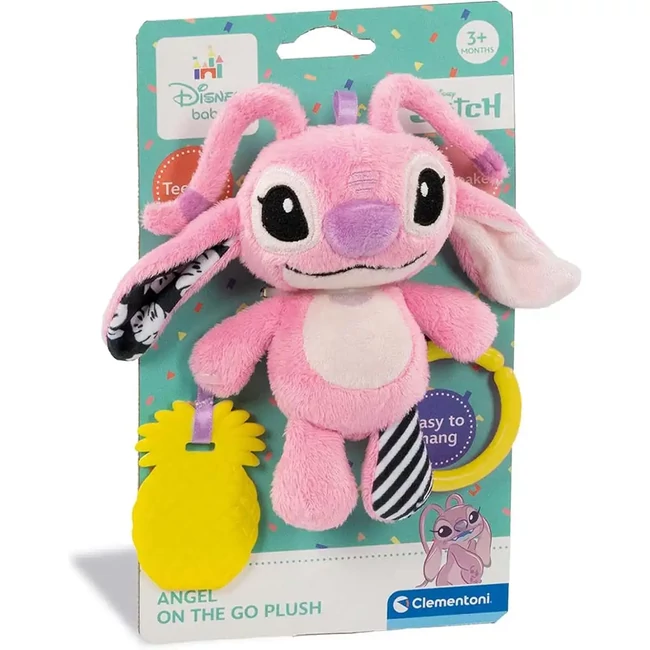Disney Stitch Angel plüss csörgővel és rágókával – Clementoni Baby