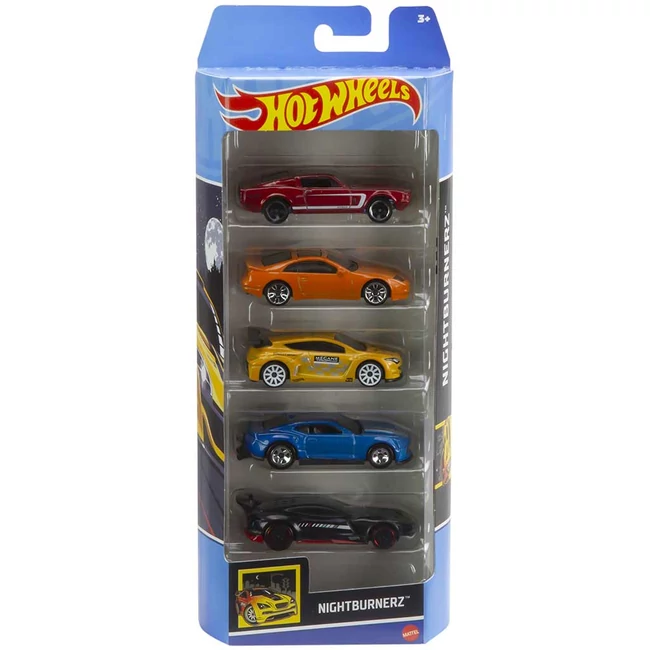 Hot Wheels: Nightburnerz 5 db-os kisautó modell szett – Mattel
