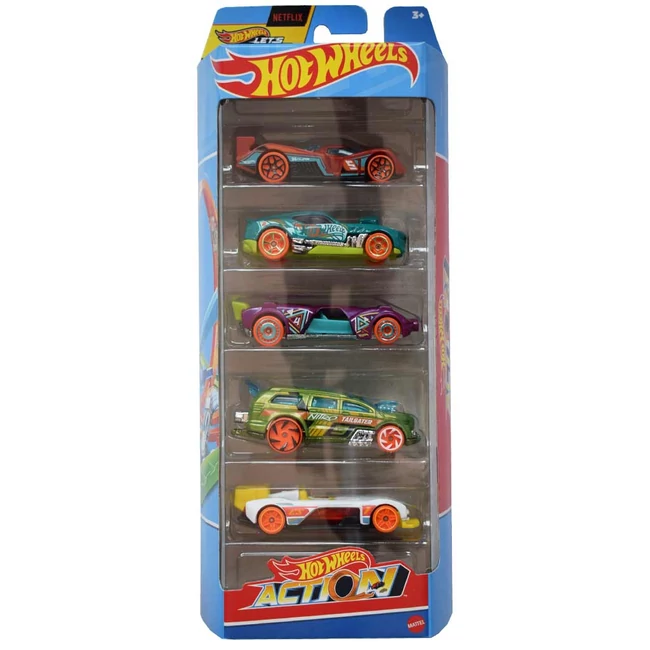 Hot Wheels: Action 5 db-os kisautó modell szett – Mattel