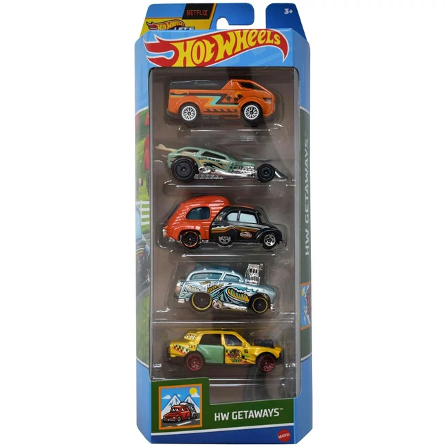 Hot Wheels: Getaways 5 db-os kisautó szett – Mattel