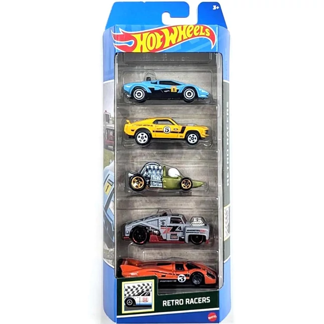 Hot Wheels: HW Retro Racers 5 db-os kisautó szett – Mattel