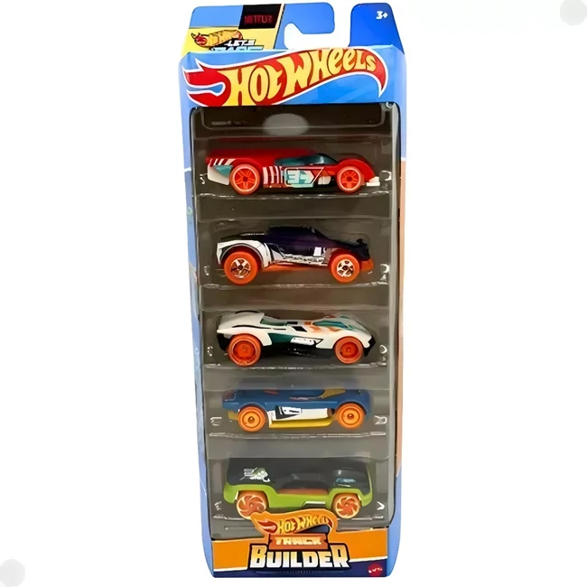 Hot Wheels: Track Builder kisautók 5 db-os szett – Mattel