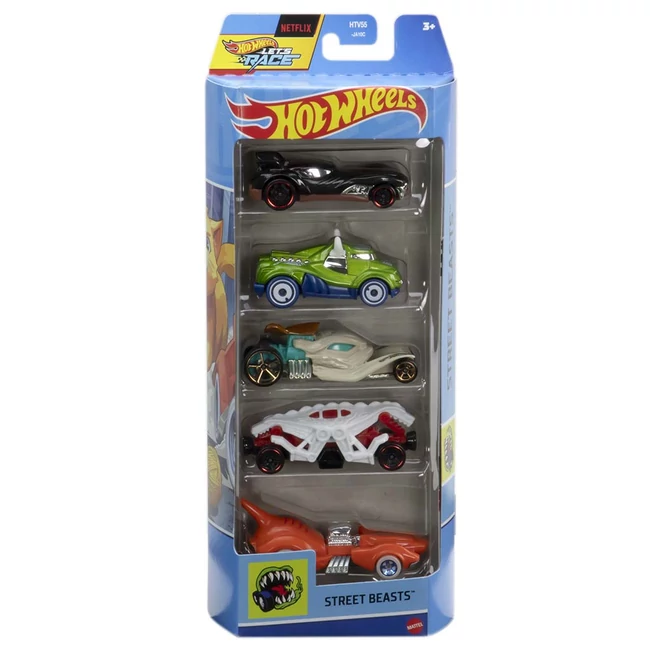 Hot Wheels: Street Beasts 5 db-os kisautó szett 1/64-es méretarány – Mattel