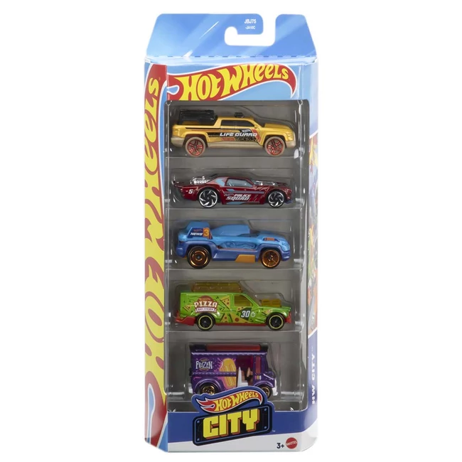 Hot Wheels: City 5 db-os kisautó szett 1/64-es méretarány – Mattel