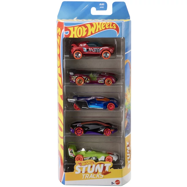 Hot Wheels: Stunt Tracks színes 5 db-os kisautó szett 1/64 – Mattel