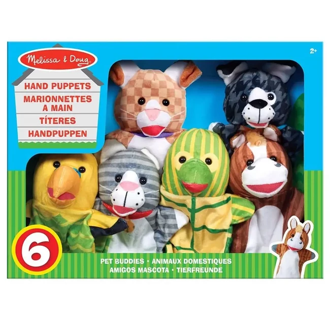 Háziállatok 6 db-os bábjáték készlet – Melissa & Doug