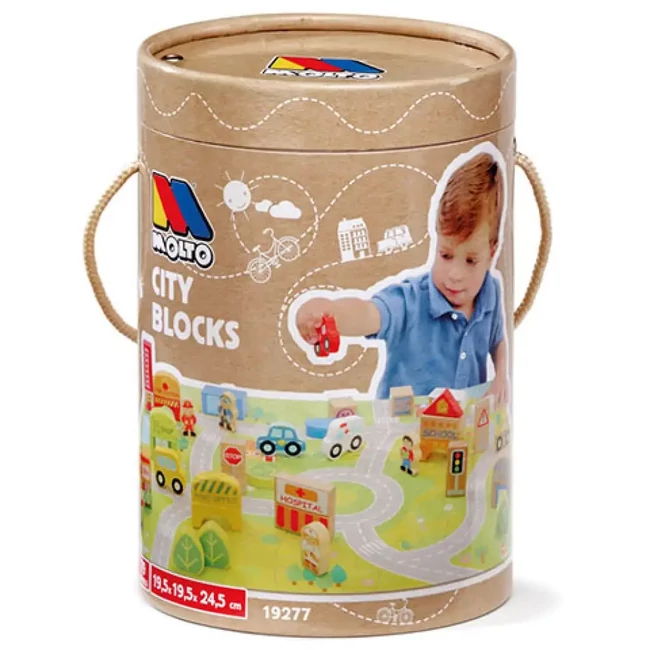 Molto: Nature City Bloks fa építőjáték 79 db-os szett