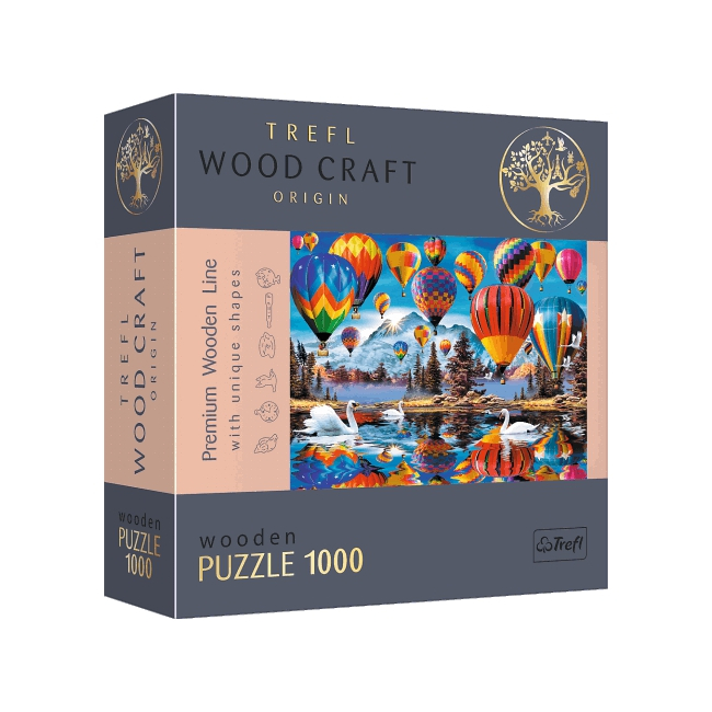 Wood Craft: Színes hőlégballonok 1000 db-os prémium fa puzzle – Trefl