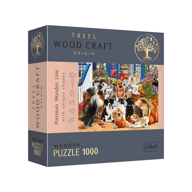 Wood Craft: Kutya barátság 1000 db-os prémium fa puzzle – Trefl