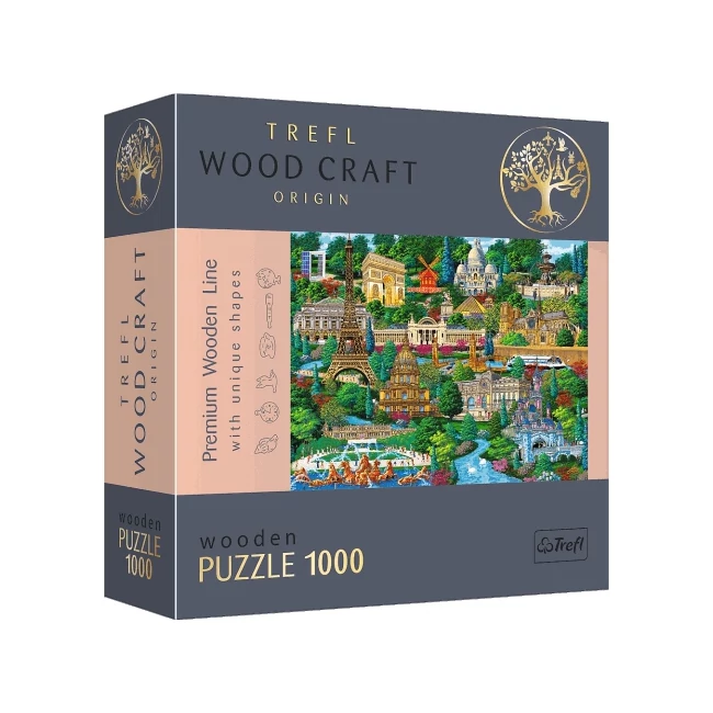 Wood Craft Híres helyek: Franciaország 1000 db-os prémium fa puzzle – Trefl