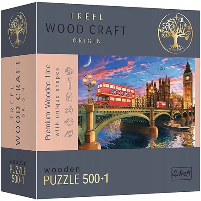 Wood Craft: Westminster, Big Ben, London fa puzzle 500+1 db-os – Trefl