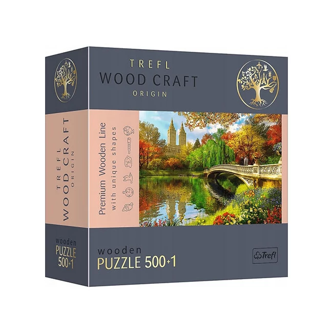 Wood Craft: Central Park Manhattan New York fa puzzle 500+1 db-os – Trefl