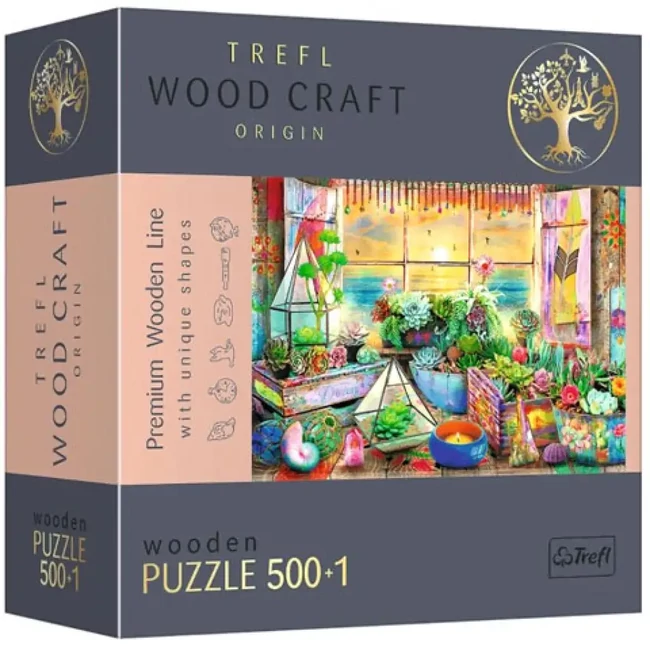 Wood Craft: Tengerparti nyaralóház fa puzzle 500+1 db-os – Trefl