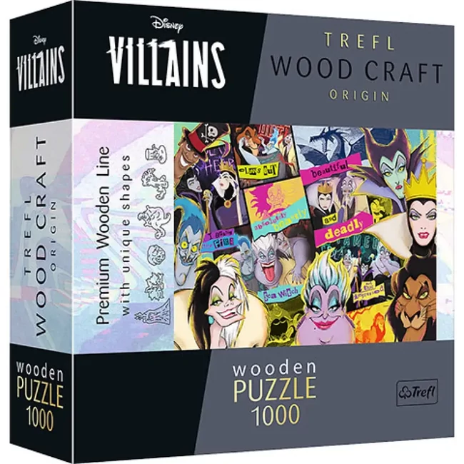 Wood Craft: Disney Főgonoszok 1000 db-os puzzle – Trefl