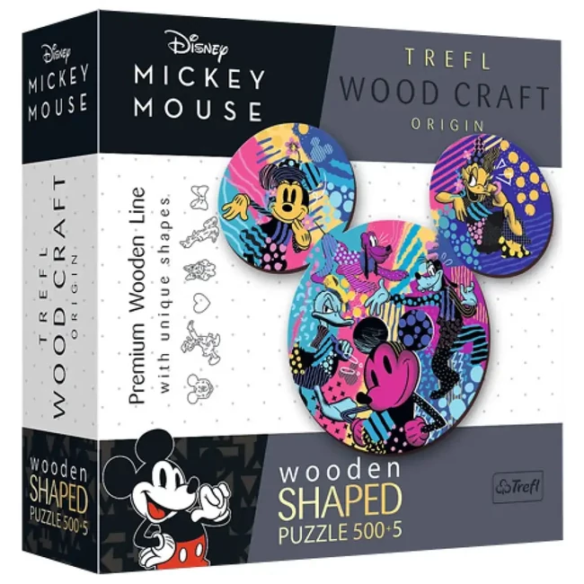 Wood Craft: Mickey egér 500+5 db-os fa puzzle – Trefl