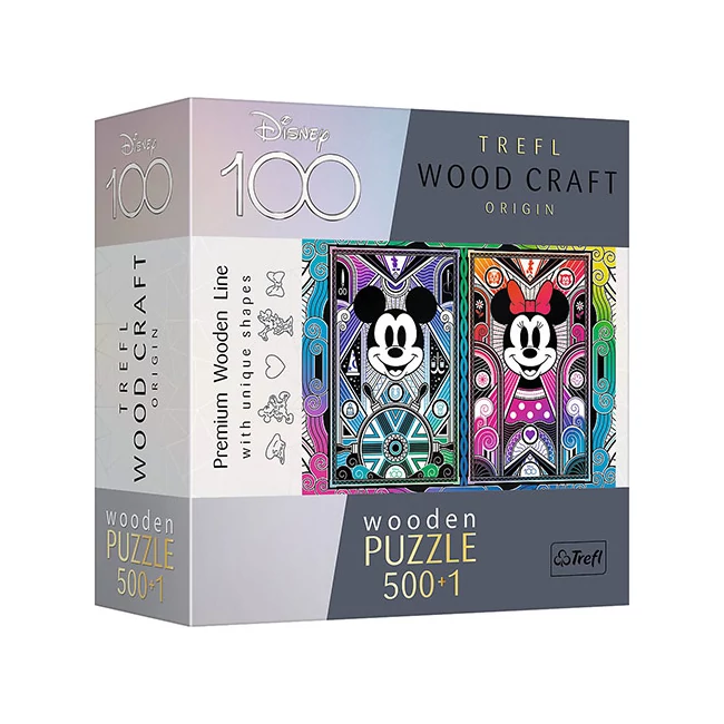 Wood Craft: Mickey és Minnie egér fa puzzle 500+1 db-os – Trefl