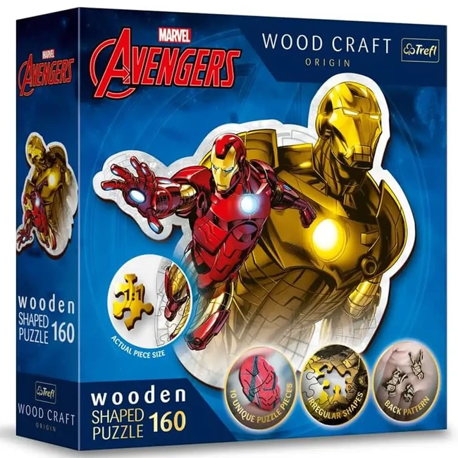 Wood Craft: Marvel Bosszúállók – Vasember 160 db-os prémium fa puzzle – Trefl