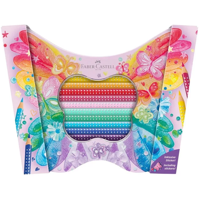 Faber-Castell: Sparkle Butterfly 20 db-os színes ceruza készlet fém dobozban