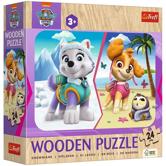 Mancs őrjárat Sky és Everest kalandja 24 db-os fa puzzle – Trefl