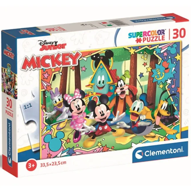 Disney Junior: Mickey egér és barátai Supercolor puzzle 30 db-os – Clementoni