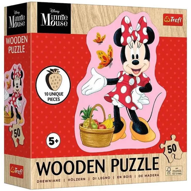 Minnie egér kontúros 50 db-os fa puzzle – Trefl