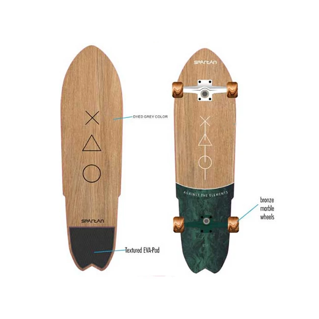 Cruiser fahatású bronz kerekes gördeszka 28&quot;-os méretben