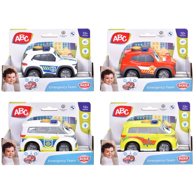 ABC Emergency Team kisautó fénnyel és hanggal, többféle, 1 db - Dickie Toys